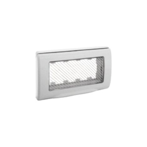 Placca IP55 con membrana 4 moduli colore ral7035 AVE 45SP44