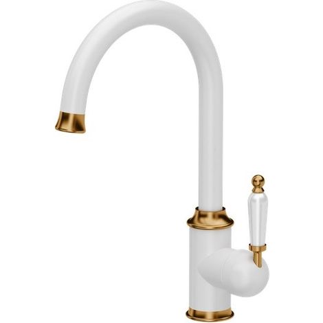 Quadron Rachel grifo de cocina blanco mate cobre