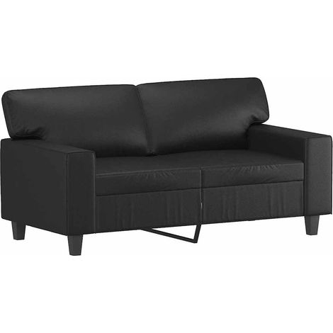 Canapé  Sofa à 2 places Noir 120 cm Similicuir