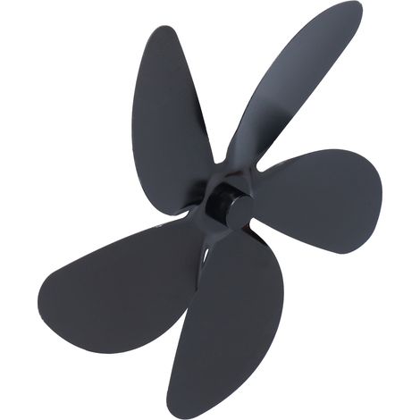 Universelle Kaminventilatorflügel, 5 schwarze Aluminiumflügel, Ersatzteile, kompatibel mit den meisten Kaminen (1/5)