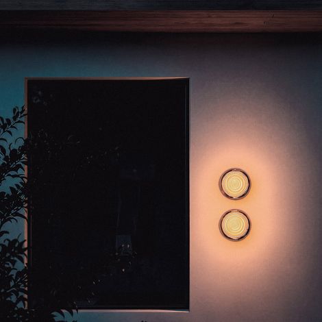 Applique Murale Extérieure LED Aluminium Orvo Citra 4000K Ambre Blanc neutre ø14 cm