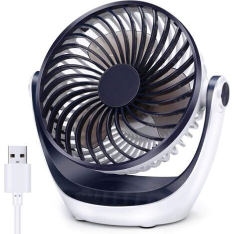 Kleiner Tischventilator mit starkem Luftstrom, leisem Betrieb, tragbarer Mini-USB-Ventilator, Luftzirkulator, 2 Kühlstufen, verstellbarer Kopf, 360° drehbar, persönlicher Ventilator für Zuhause, Büro, (1/4)