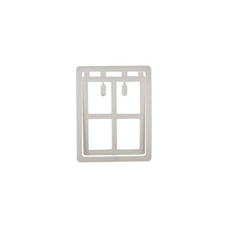 Porte en plastique pour chien, chiot, chat, verrouillage magnétique, rabat de sécurité pour porte de fenêtre à moustiquaire (blanc XL) (1/4)