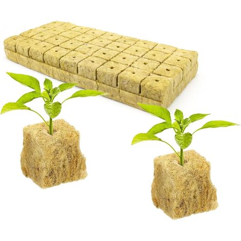 36 Pièces Cubes de Culture Hydroponique 30x30x40mm - Blocs de Laine de Roche pour Boutures et Semis - Support de Jardinage Intérieur pour Légumes et Plantes - Substrat Inerte Stérile (1/5)
