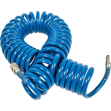 Spiralschlauch silver 10 Meter blau Polyurethan