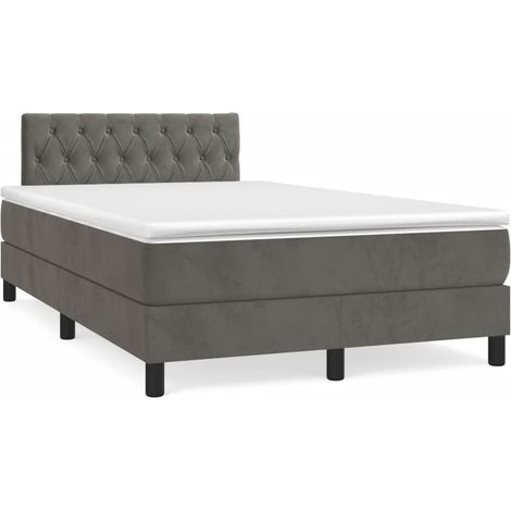 Boxspringbett mit Matratze Dunkelgrau 120x190 cm Samt vidaXL