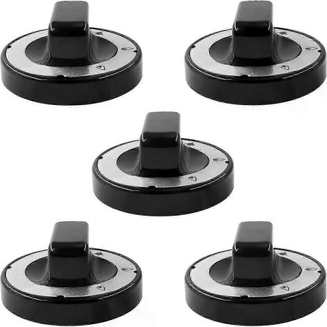 Ersatzteile für gewerbliche Gasherde, 10-mm-Schaft, schwarzer Drehknopf, Zubehör für Gastronomie-Kochfelder, runder Drehschalter, 10 x 8 mm-JXLGV (1/5)