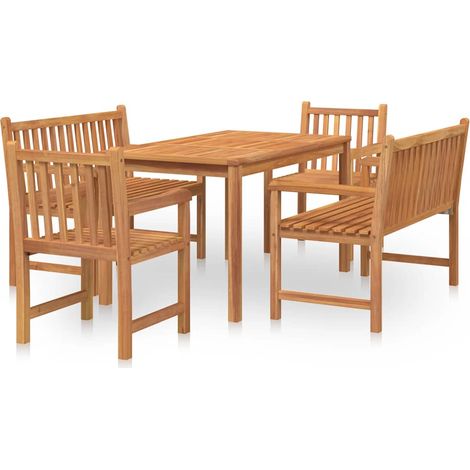 Maison Exclusive - 5-tlg. Garten-Essgruppe Massivholz Teak (1/5)