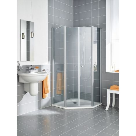 Kermi Pentagone Ibiza 2000 B36 1040x 1850 BV : 1010-1025 SIMG verre trempé Opaco Clean (1/5)