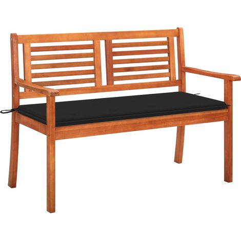Banc de jardin 2 places avec coussin 120cm Bois d'eucalyptus 5 (1/5)