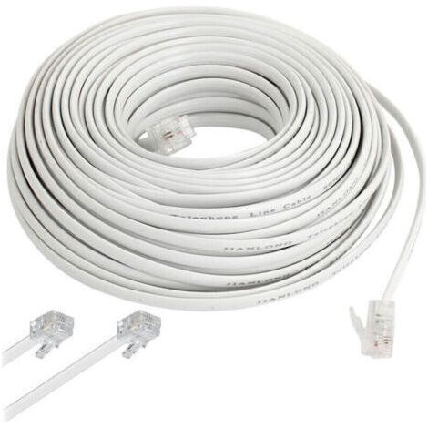 Câble téléphonique modulaire 10 mètres 10 RJ11 pour modem ADSL - (1/2)