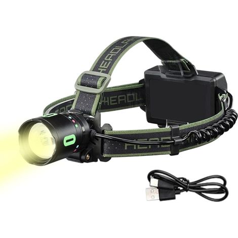 Phare de camping Lampes de tête de camping extérieures Torche haute luminosité avec 8 modes Lampe imperméable à la poussière pour la randonnée Pêche Sac à dos Marche
