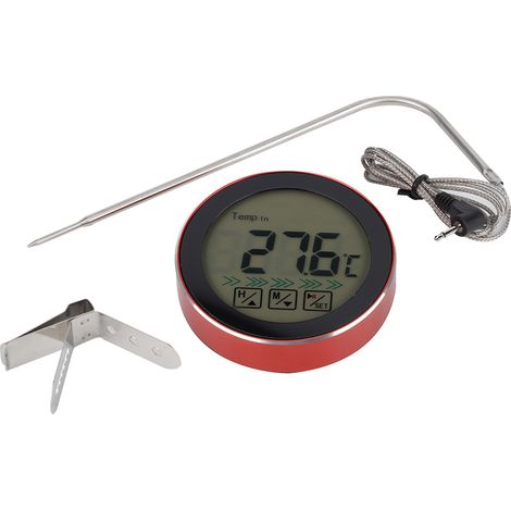 Thermomètre alimentaire électronique numérique sans fil avec sonde pour grillades, barbecue et cuisine à la maison (rouge)-AquaForge (1/5)