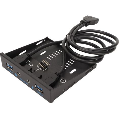 Panneau avant USB 3.0 à 4 ports, transmission stable, anti-bourrage, compatible avec le branchement à chaud, panneau avant 3,5 pouces pour boîtier d'ordinateur (1/5)