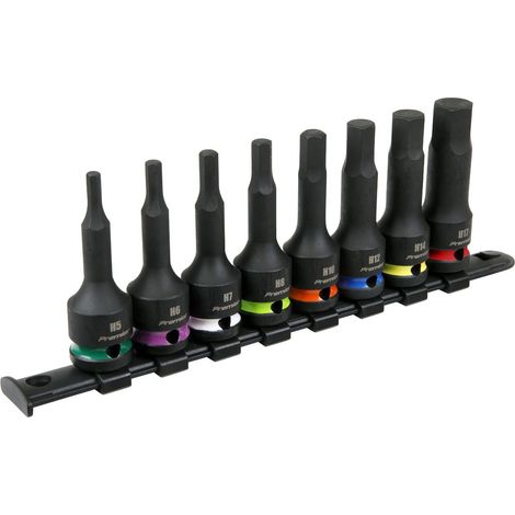 Sealey AK56001 Premier Hex Impact Socket Bit Set 1/2""Sq Drive 8pc (1/5)