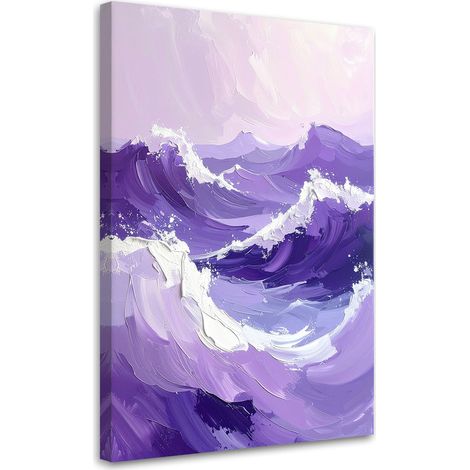 Tableau déco Vagues de mer Paysage pastel moderne violet 60x90 (1/4)