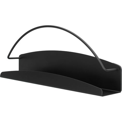 Étagère magnétique noire, design sans perçage, style simple, bords brillants, support décoratif suspendu pour cuisine et salle de bain (1/5)