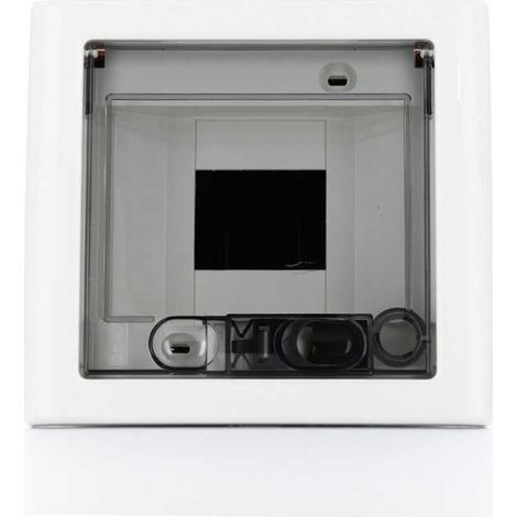 GW40602 Centralita empotrada protegida con puerta transparente ahumada, 4 módulos, IP40