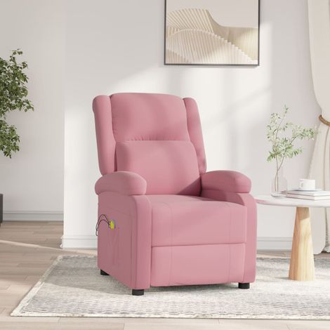 Sillón de masaje eléctrico de terciopelo rosa vidaXL (1/5)