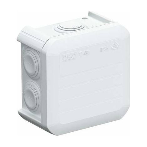 OBO Bettermann Caja de derivación de cables con entradas 90x90x52 polipropileno blanco puro RAL 9010, 2007517