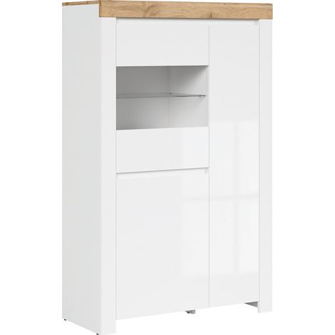 Vitrine 3 portes Hella Blanc et Bois (1/5)