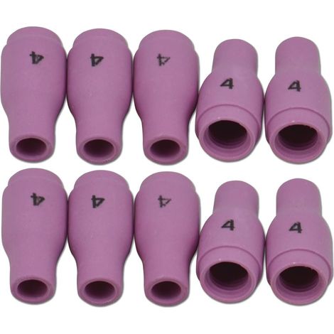 Accessoires de Chalumeau de Soudure TIG - Cuves Céramiques de Buse en Alumine 13N08 4 Orifice de 6,5mm - Pour Soudure TIG PTA SR DB WP 9 17 18 20 25 26 - Pack de 10 (1/5)