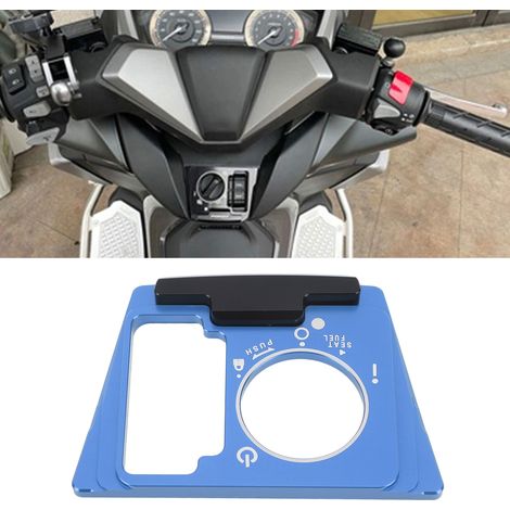 Cache de serrure d'allumage en alliage d'aluminium pour moto, cache de protection, cache décoratif adapté à Honda Forza 350 NSS350 2018-2022 bleu. (1/5)