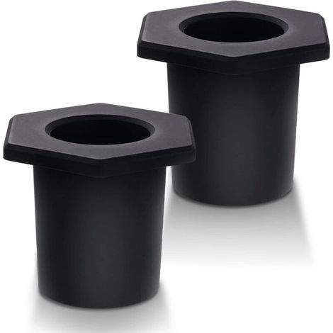 2pcs Anneau de Trou de Parasol de Table en Forme de Coin Conique Silicone Accessoires Parasol Balcon pour Trous de Table de Patio de 5-6,35cm, Adaptateurs de Parasol de Piscine de 3,8cm (Noir) (1/5)