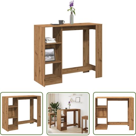 vidaXL Bartisch mit Regal Artisan-Eiche 124x46x103,5 cm Holzwerkstoff (1/5)