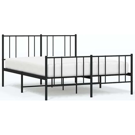 Maison Exclusive - Giroletto con Testiera e Pediera Metallo Nero 140x190 cm (1/5)