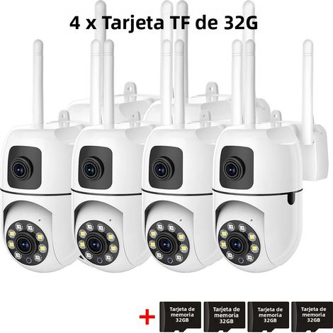(Pack de 4, 32 Go) Caméras réseau IP WiFi PTZ 8 MP HD avec vision nocturne (1/5)