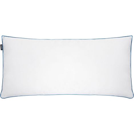 Cuscino alto da letto Rivestimento in cotone Imbottitura in piuma e piumino Bianco 40 x 80 cm Aneto