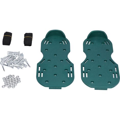 Sandales aératrices de pelouse en polypropylène vert clouté pour travaux de jardinage et terrasse (1/5)