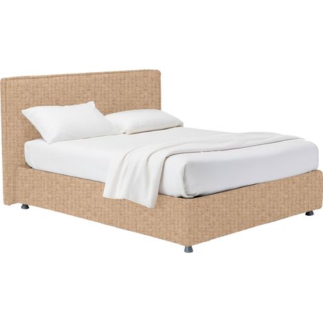 Letto Piazza e Mezza Harlow, Sfoderabile, Contenitore Made in Italy, Beige