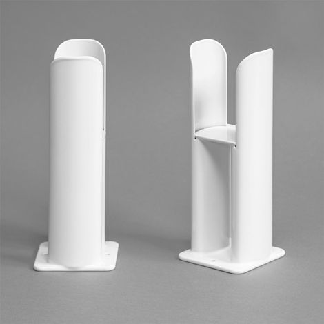 Floor Mounted Feet Leg Supports for Double Bar Horizontal Oval Radiator White (1/4)