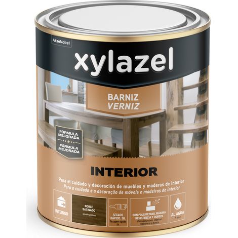 Barniz interior al agua satinado xylazel 750 ml roble