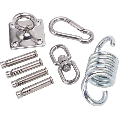 Crochet de Suspension en Acier Inox pour Hamac, Balançoire et Trapèze - Fixation Plafond Solide (1/5)
