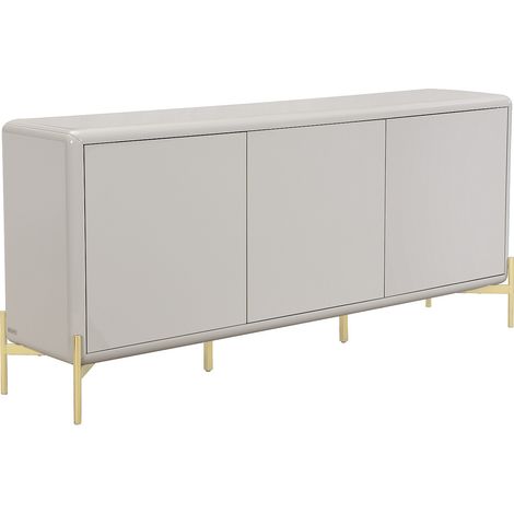 Credenza con 3 ante in MDF Beige e dorato - LYBAKA