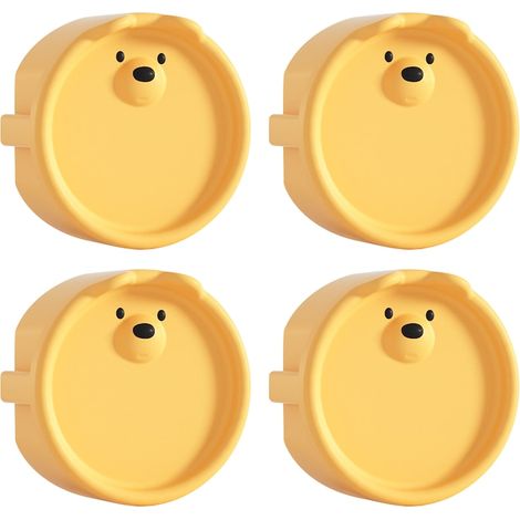 Set mit 4 Baby-Steckdosenabdeckungen, Silikon, Gelb (1/5)