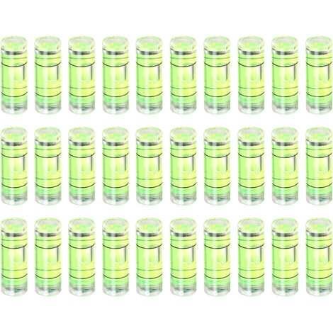 10 Petites Fioles Cylindriques de Niveau à Bulle PMMA 23×8 mm, Mini Niveau Horizontal, Outil de Mise en Niveau pour Cadre Photo, TV, Camping-Car (1/5)
