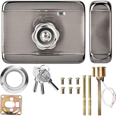 Serrure Porte Électronique, Système de Contrôle D'accès Argent, Télécommande, Double Protection, Serrure à Tête Unique Avec Voyant Lumineux (1/5)