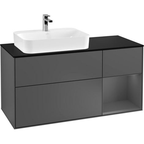 V&B Waschtischunterschrank Wandbeleuchtung Finion 120cm, Pl b m, Rg r A m, Anthrac. m (1/2)