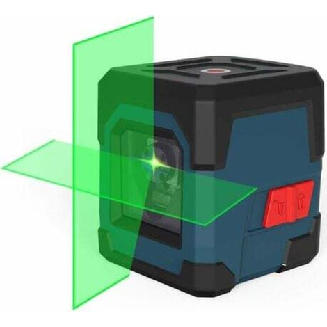 Niveau Laser Vert, Ligne Laser Autonivelant 15M ± 0,2 mm/m, Laser Croix Vert Horizontal et Verticale 1m Antichoc, IP54 Étanche À L'eau et Poussière avec Sac de Protection et 2AA Piles