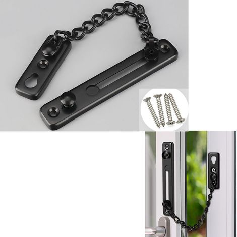 1 Türschloss-Schutzkette (schwarz), Sicherheitskette für Türen - AquaForge (1/5)