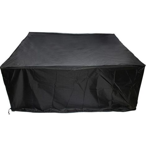 Housse de protection Meuble Table polyester L.200 x l.200 x H.85 cm noir (1/5)
