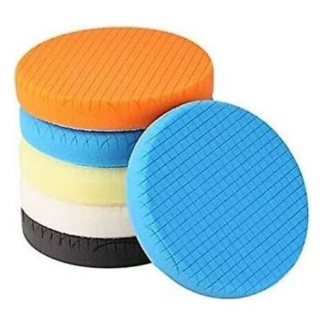 Polissage Pad, 5 Pièces 150mm/6 Pouces Éponge de Polissage Kit de Polissage pour Voiture Polisseur Tampon Pad/pour RO/DA Double Action polisseuse Polissage (1/4)