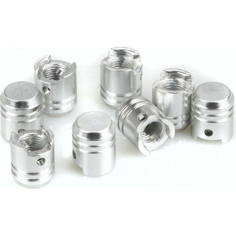 Set 4 tappi copri valvola ring  con anello silver universali
