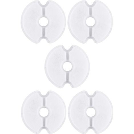 5X Filtre Fontaine Eau Chat Rond Résine Charbon Actif 4 Couches Filtration Mousse Chien Animal Universel, 104mm