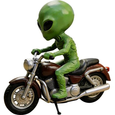 Figur 6 5 x 12 x 13 5 cm Motorrad Statuette Weltraumreisen