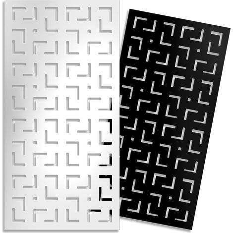 LABYRINTH -M- - Panneau ajouré en PVC - Brise-soleil - Dimension : 73x148 cm - Couleur : blanc